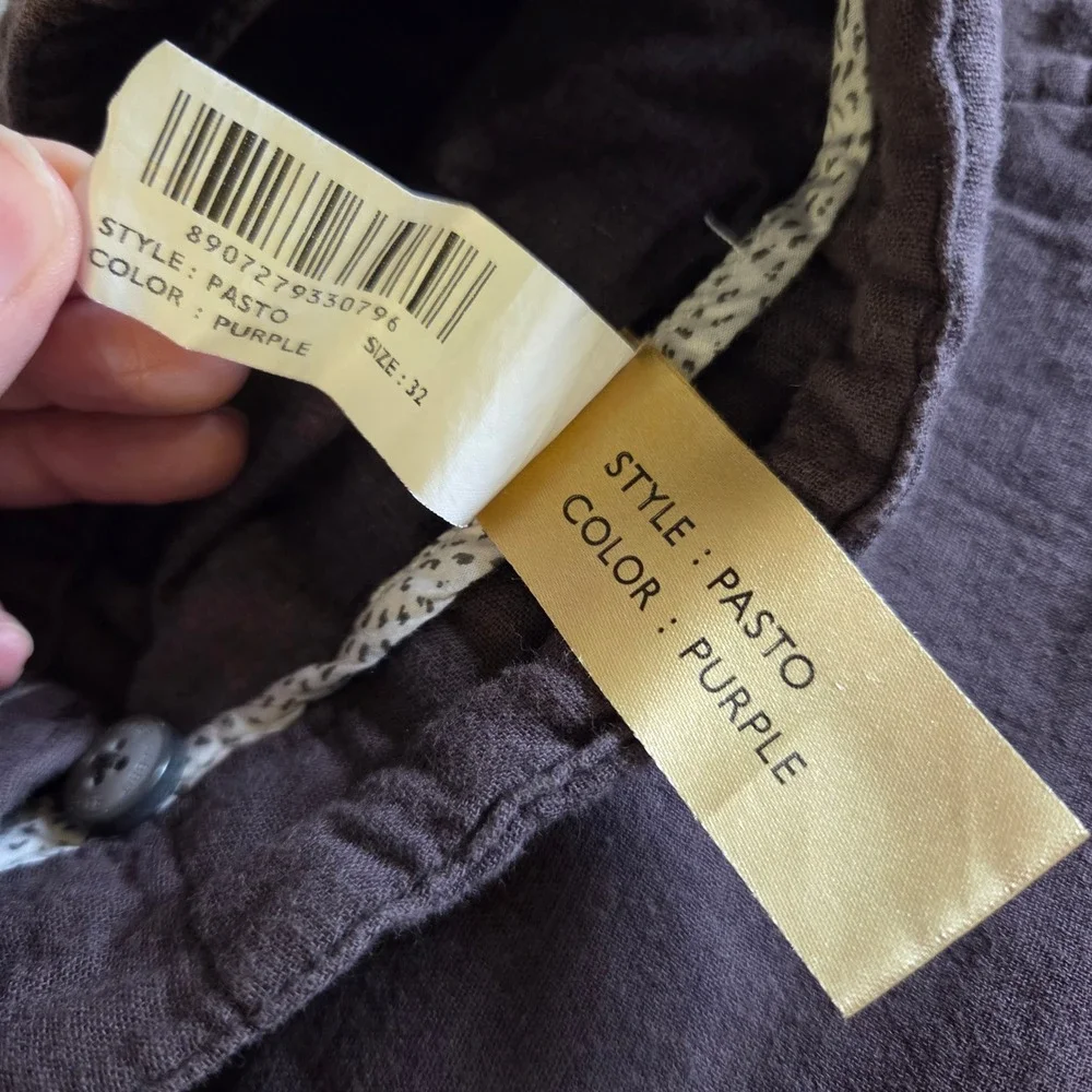 Rare Rabbit Pasto Purple Textured Cotton Drawstring Pants Mens 32 Tapered Leg